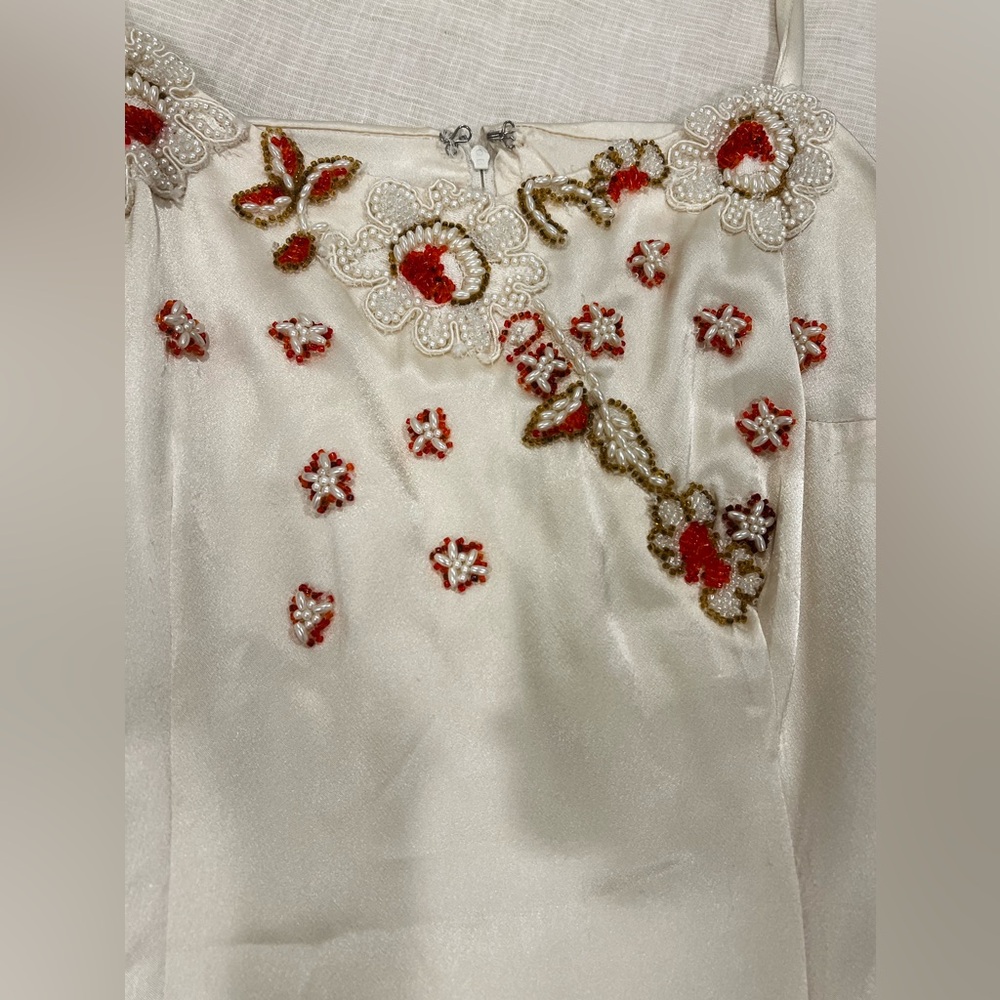 Vintage beaded cream dress